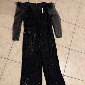 Eloquii Black Sequin Jumpsuit